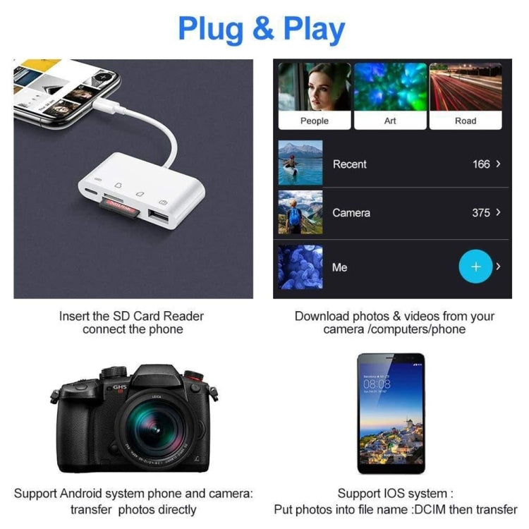 NK108LTC 4 in 1 USB-C 수컷 to SD + TF + USB + Type-C 암컷 카드 리더기, NK108LTC