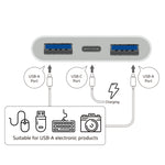 S-202 3 in 1 USB-C / Type-C 수컷 to Type-C + 2 x USB 암컷 카메라 어댑터, S-202