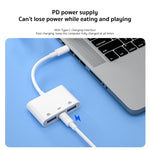 S-202 3 in 1 USB-C / Type-C 수컷 to Type-C + 2 x USB 암컷 카메라 어댑터, S-202