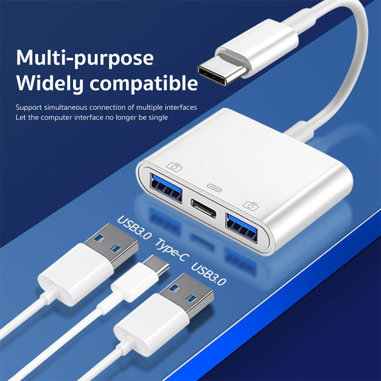 S-202 3 in 1 USB-C / Type-C 수컷 to Type-C + 2 x USB 암컷 카메라 어댑터, S-202
