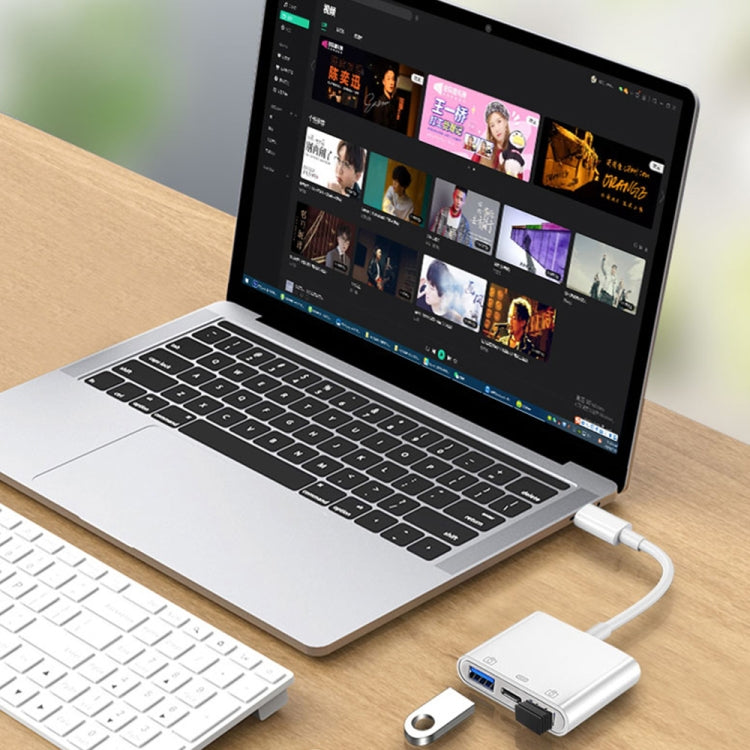 S-202 3 in 1 USB-C / Type-C 수컷 to Type-C + 2 x USB 암컷 카메라 어댑터, S-202