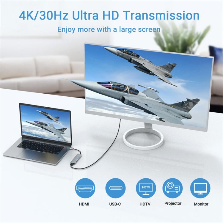 7-in-1 USB-C / Type-C to USB 도킹 스테이션 허브 어댑터, 7-in-1