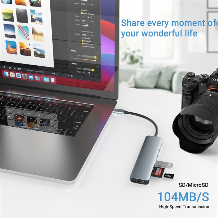 7-in-1 USB-C / Type-C to USB 도킹 스테이션 허브 어댑터, 7-in-1