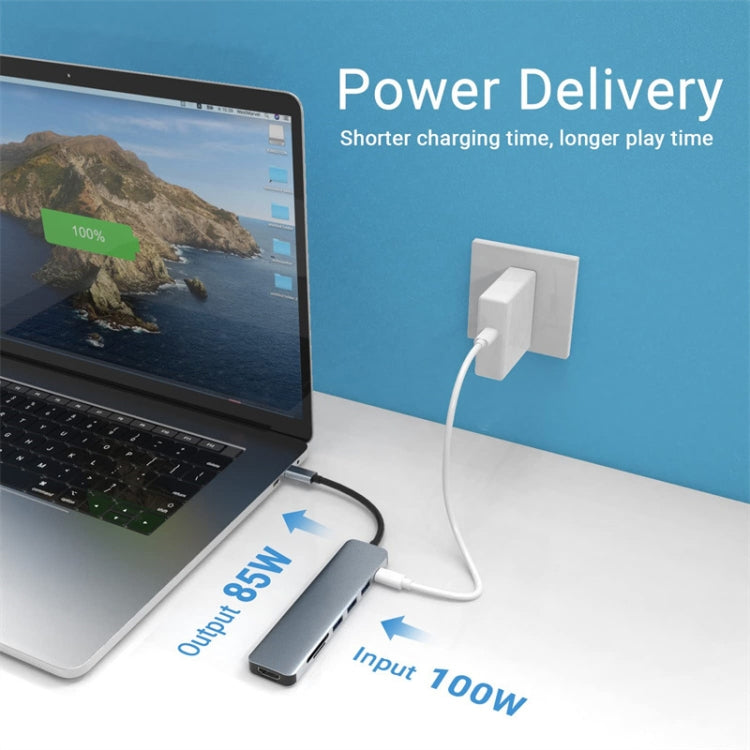 7-in-1 USB-C / Type-C to USB 도킹 스테이션 허브 어댑터, 7-in-1