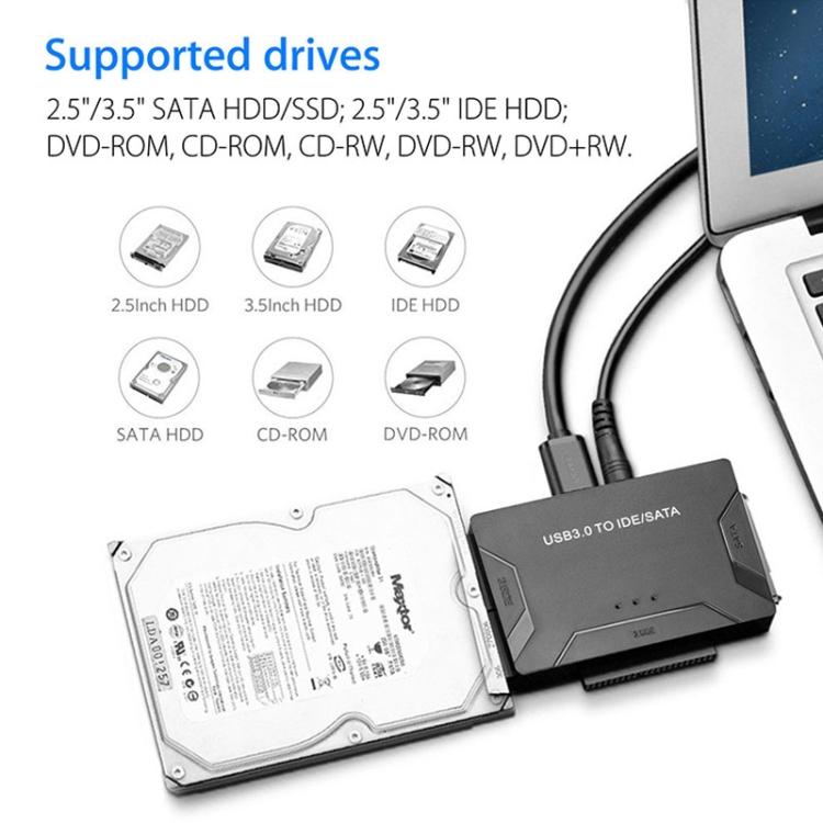 SATA / IDE to USB 3.0 어댑터 2.5 / 3.5인치 하드 드라이브 어댑터 케이블 컨버터, US 플러그, PC2404, PC2404AU, PC2404EU, PC2404UK