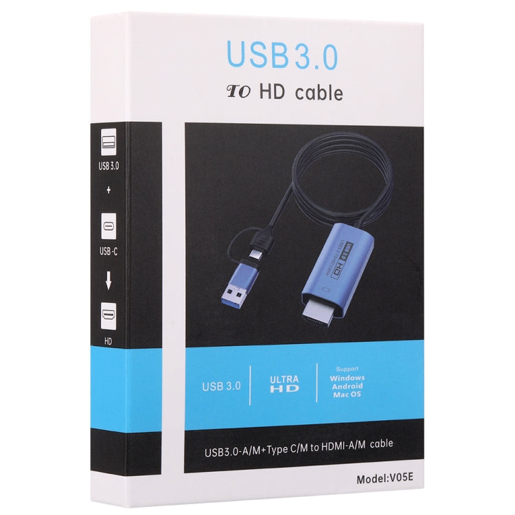 V05E USB 3.0 + USB-C / 타입-C to HDMI 어댑터 케이블, V05E