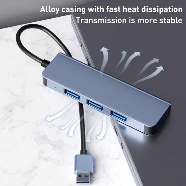 4-in-1 USB to USB3.0x4 허브 어댑터, 케이블 길이: 1.2m, BYL-2013U3 12cm