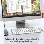 4-in-1 USB to USB3.0x4 허브 어댑터, 케이블 길이: 1.2m, BYL-2013U3 12cm