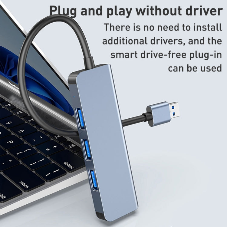 4-in-1 USB to USB3.0x4 허브 어댑터, 케이블 길이: 1.2m, BYL-2013U3 12cm