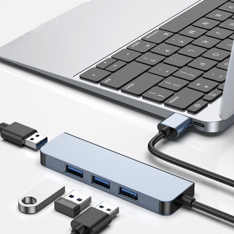 4-in-1 USB to USB3.0x4 허브 어댑터, 케이블 길이: 1.2m, BYL-2013U3 12cm