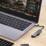 5-in-1 USB to USB3.0+USB2.0x3+USB-C / 타입-C 허브 어댑터, 케이블 길이: 10cm, BYL-2301U