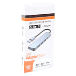 5-in-1 USB to USB3.0+USB2.0x3+USB-C / 타입-C 허브 어댑터, 케이블 길이: 10cm, BYL-2301U