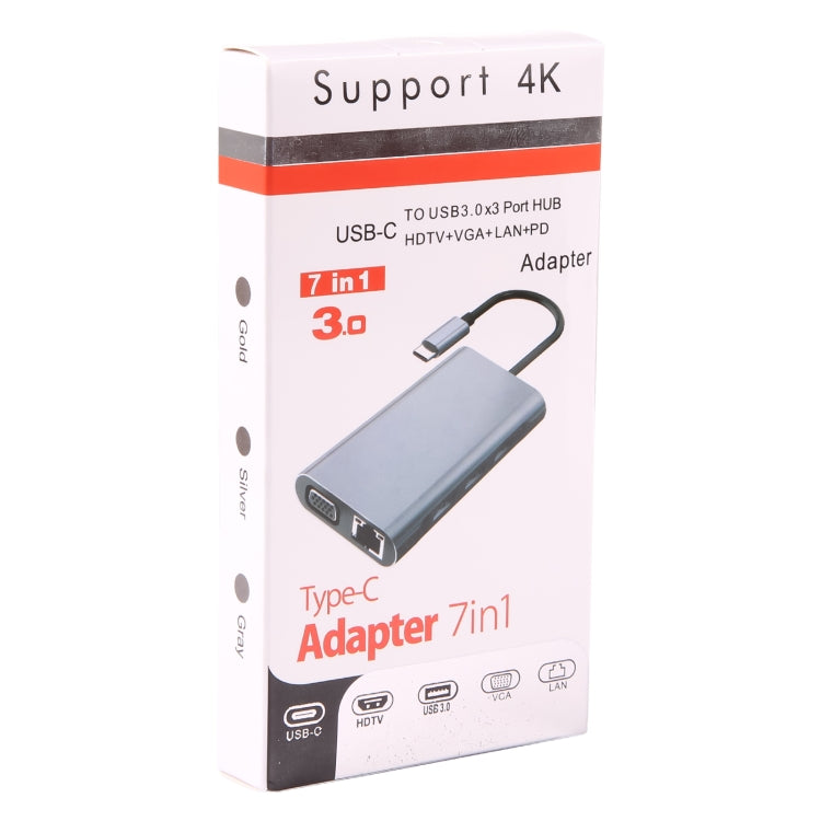 BYL-2111U3 7-in-1 USB-C / 타입-C to USB 도킹 스테이션 허브 어댑터, BYL-2111U3