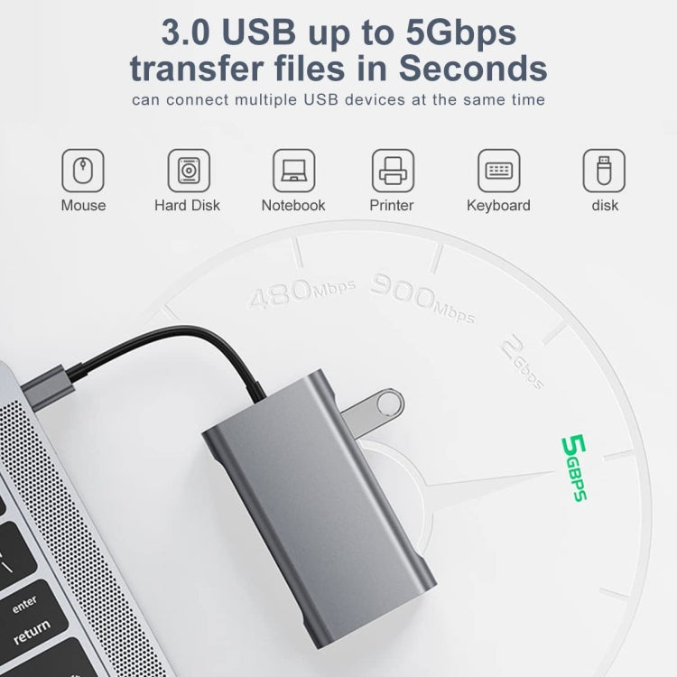 BYL-2111 7-in-1 USB-C / 타입-C to USB 도킹 스테이션 허브 어댑터, BYL-2111