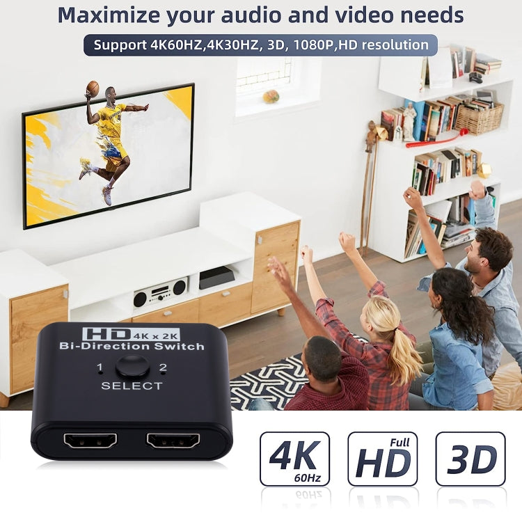2 입력 1 출력 4K HD 비디오 양방향 HDMI 스위처, SL