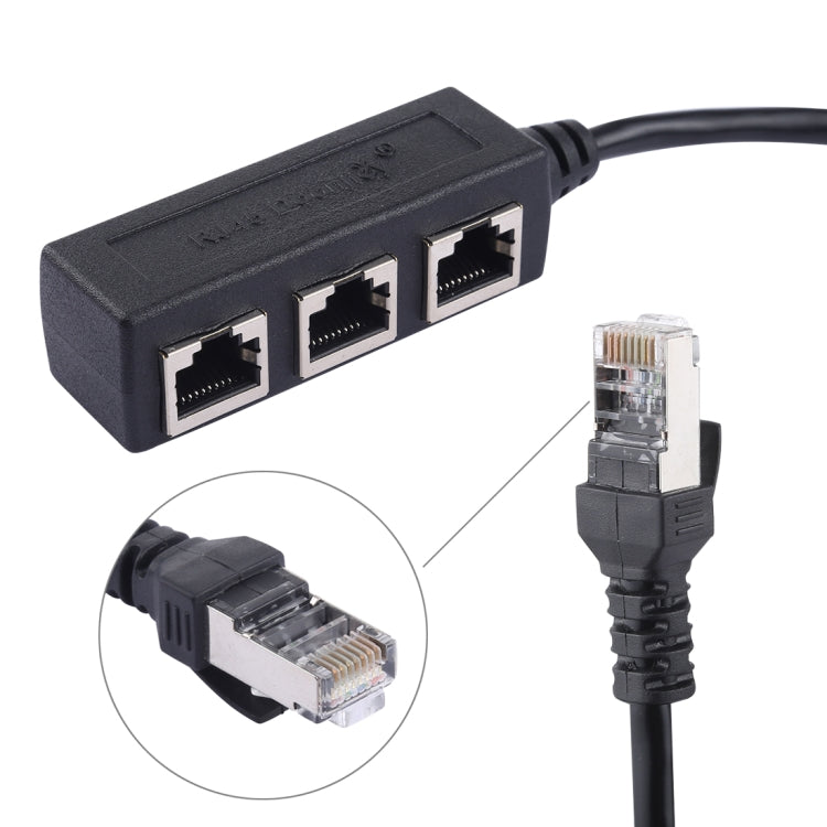 1 to 3 소켓 LAN 이더넷 네트워크 RJ45 플러그 스플리터 익스텐더, 3포트 RJ45
