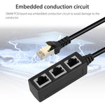 1 to 3 소켓 LAN 이더넷 네트워크 RJ45 플러그 스플리터 익스텐더, 3포트 RJ45