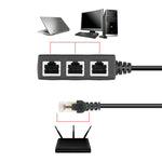 1 to 3 소켓 LAN 이더넷 네트워크 RJ45 플러그 스플리터 익스텐더, 3포트 RJ45
