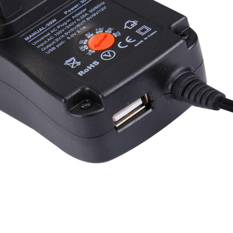 영국 플러그 범용 30W 전원 벽면 플러그인 어댑터 5V 2.1A USB 포트 포함, 팁: 8개, 케이블 길이: 약 1.2m, 영국 플러그