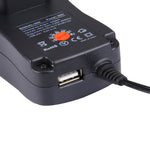 EU 플러그 범용 30W 전원 벽면 플러그인 어댑터 5V 2.1A USB 포트 포함, 팁: 6개, 케이블 길이: 약 1.2m, EU 플러그