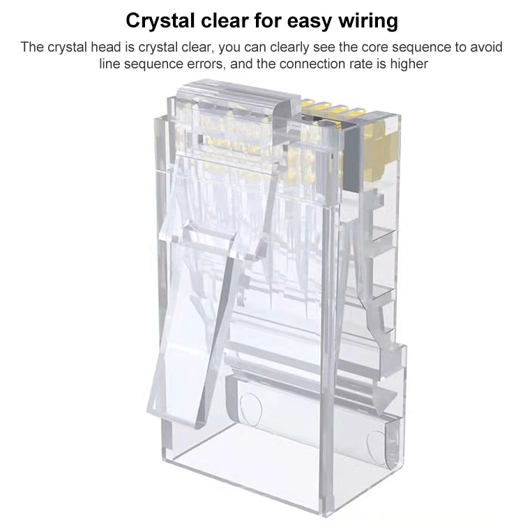 100개/팩 Cat5e RJ45 커넥터 쉴드 없는 패스 스루 모듈러 플러그, 골드: 3u, Cat5e 쉴드 없는 패스 스루