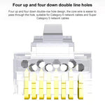 100개/팩 Cat5e RJ45 커넥터 쉴드 없는 패스 스루 모듈러 플러그, 골드: 3u, Cat5e 쉴드 없는 패스 스루