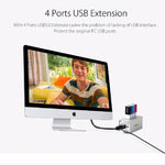 ORICO A3H4 알루미늄 고속 4포트 USB 3.0 허브, 12V/2.5A 전원 공급, 노트북용, 4포트 (실버)