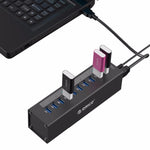 ORICO A3H10 알루미늄 고속 10포트 USB 3.0 허브 전원 어댑터 포함 노트북용, 10포트 (실버), 10포트 (블랙)