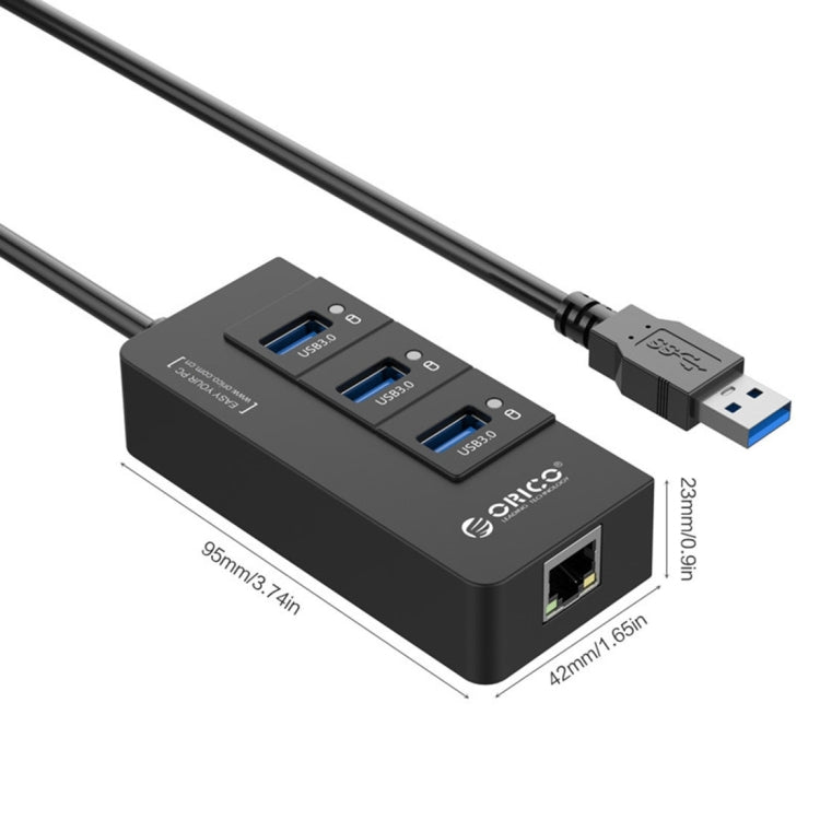 ORICO HR01-U3 ABS 3포트 USB3.0 허브 스플리터 외장 RJ45 기가비트 이더넷 네트워크 카드 5Gbps 노트북/데스크탑/울트라북용