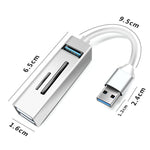 15101 5-in-1 USB3.0 to 3 x USB + SD / TF 카드 리더 허브 어댑터, USB3.0