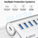 ORICO M3U7 알루미늄 합금 7포트 USB 3.2 Gen1 5Gbps 허브 1m 케이블 포함, M3U7 1m