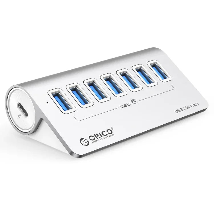 ORICO M3U7 알루미늄 합금 7포트 USB 3.2 Gen1 5Gbps 허브, 0.5m 케이블 포함, M3U7 0.5m