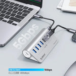 ORICO M3U7 알루미늄 합금 7포트 USB 3.2 Gen1 5Gbps 허브, 0.5m 케이블 포함, M3U7 0.5m