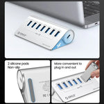 ORICO M3U7 알루미늄 합금 7포트 USB 3.2 Gen1 5Gbps 허브, 0.5m 케이블 포함, M3U7 0.5m