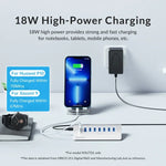 ORICO M3U7 알루미늄 합금 7포트 USB 3.2 Gen1 5Gbps 허브, 0.5m 케이블 포함, M3U7 0.5m