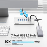 ORICO M3U7-G2 알루미늄 합금 7포트 USB 3.2 Gen2 10Gbps 허브 1m 케이블 포함, M3U7-G2 1m