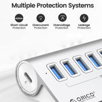 ORICO M3U7-G2 알루미늄 합금 7포트 USB 3.2 Gen2 10Gbps 허브 1m 케이블 포함, M3U7-G2 1m