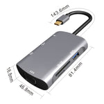 V217E 7-in-1 타입 C / USB-C to PD + HDMI + VGA + USB3.0 + UB2.0 + SD / TF 다기능 타입-C / USB-C 허브 도킹 스테이션, PD+HDMI+VGA+USB3.0+UB2.0+SD / TF