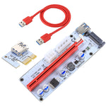 PCE164P-N06 VER008S USB 3.0 PCI-E 익스프레스 1x to 16x PCI-E 익스텐더 라이저 카드 어댑터 15핀 SATA 전원 6핀 + 4핀 전원 공급 포트, 60cm USB 케이블 포함, VER008S 레드