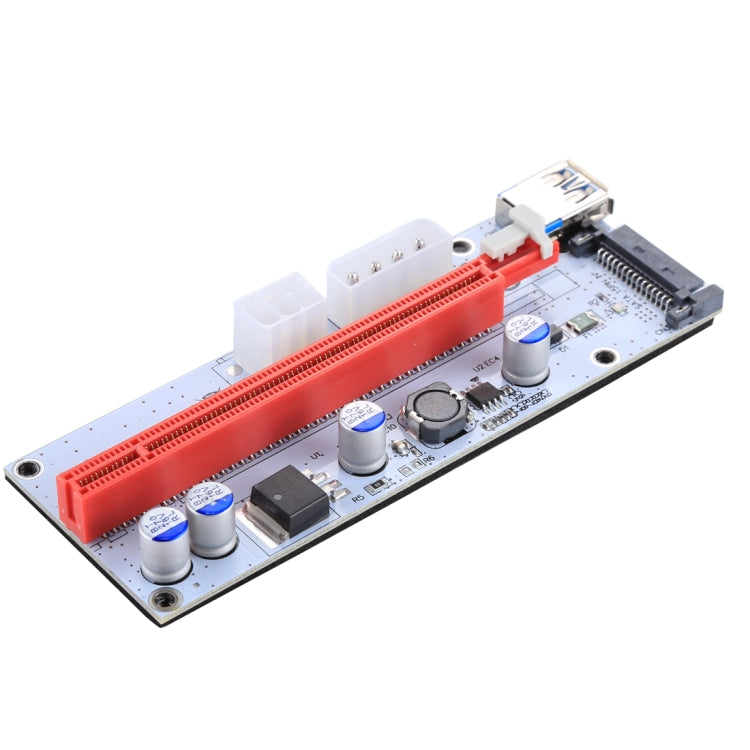 PCE164P-N06 VER008S USB 3.0 PCI-E 익스프레스 1x to 16x PCI-E 익스텐더 라이저 카드 어댑터 15핀 SATA 전원 6핀 + 4핀 전원 공급 포트, 60cm USB 케이블 포함, VER008S 레드