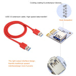 PCE164P-N06 VER008S USB 3.0 PCI-E 익스프레스 1x to 16x PCI-E 익스텐더 라이저 카드 어댑터 15핀 SATA 전원 6핀 + 4핀 전원 공급 포트, 60cm USB 케이블 포함, VER008S 레드