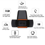 A870 480P 픽셀 HD 360도 웹캠 USB 2.0 PC 카메라 마이크 포함 스카이프용 컴퓨터 PC 노트북용, 케이블 길이: 1.4m, A870 (오렌지), A870 (블랙)