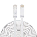 15m CAT6 초박형 평면 이더넷 네트워크 LAN 케이블, 패치 리드 RJ45, 길이: 15m