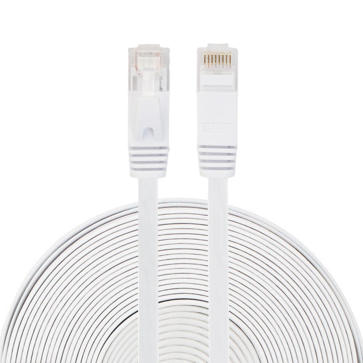 15m CAT6 초박형 평면 이더넷 네트워크 LAN 케이블, 패치 리드 RJ45, 길이: 15m