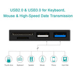 ROCKETEK RT-SGO727 USB 3.0 + USB 2.0 + 마이크로 USB 인터페이스 허브 Microsoft Surface Go용, 2 TF 카드 및 SD 카드 슬롯 포함, RT-SGO727