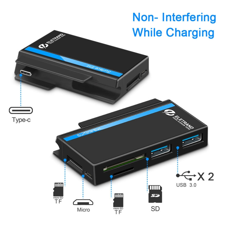 ROCKETEK RT-SGO737 2 USB 3.0 + 마이크로 USB 인터페이스 허브, 마이크로소프트 서피스 고용, 2 TF 카드 및 SD 카드 슬롯 포함, RT-SGO737