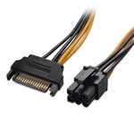 20cm SATA 15핀에서 6핀 PCI 익스프레스 그래픽 비디오 카드 SATA 전원 케이블, SATA 15핀 암형에서 6핀 암형
