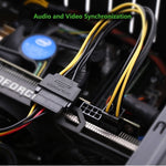 20cm SATA 15핀에서 6핀 PCI 익스프레스 그래픽 비디오 카드 SATA 전원 케이블, SATA 15핀 암형에서 6핀 암형
