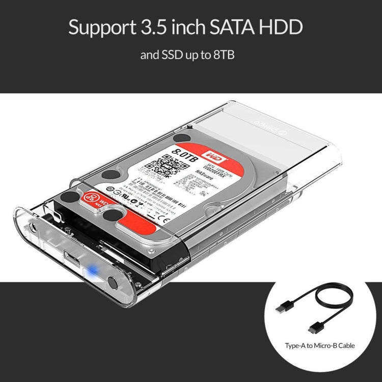 ORICO 3139U3 3.5인치 SATA HDD USB 3.0 마이크로 B 외장 하드 드라이브 케이스, USB 3.0 (3.5인치)