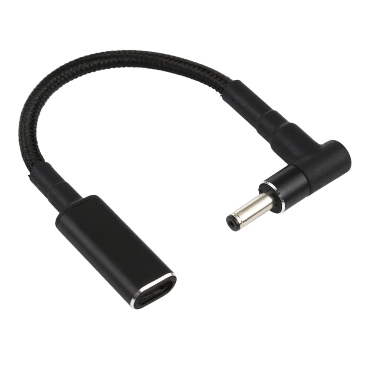 PD 100W 18.5-20V 4.0 x 1.35mm 엘보에서 USB-C / 타입-C 어댑터 나일론 브레이드 케이블, 4.0 x 1.35mm